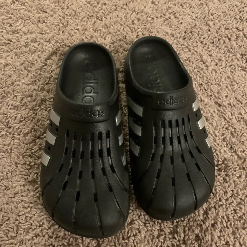 Adidas Adilette Clogs Aqua Water Slide Sandals Black White